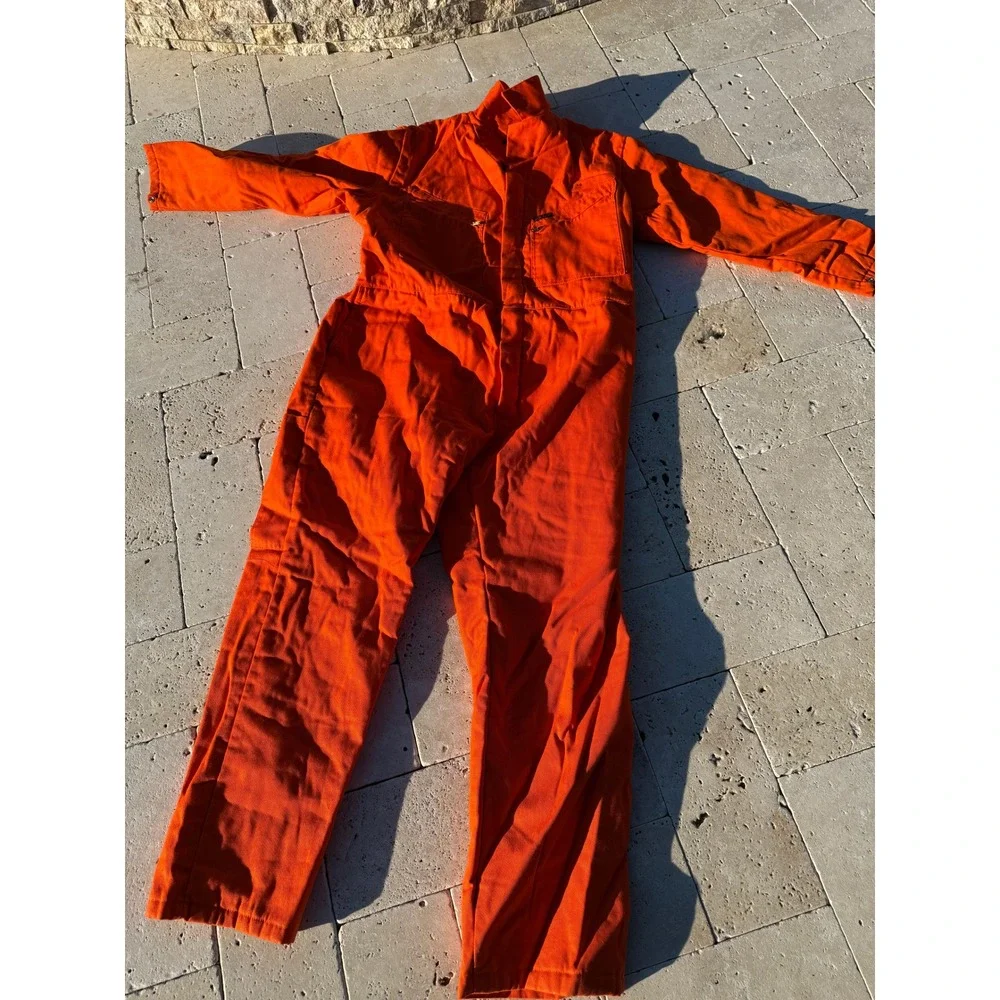 Flamemaster FR Men's Flame Retardant Coveralls Orange Jumpsuit EN 531 Size 46